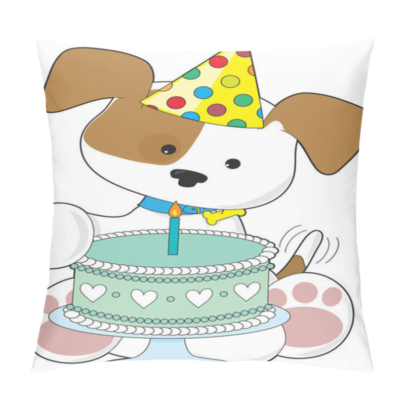 Personality  Puppy Birthday Cake Pillow Covers