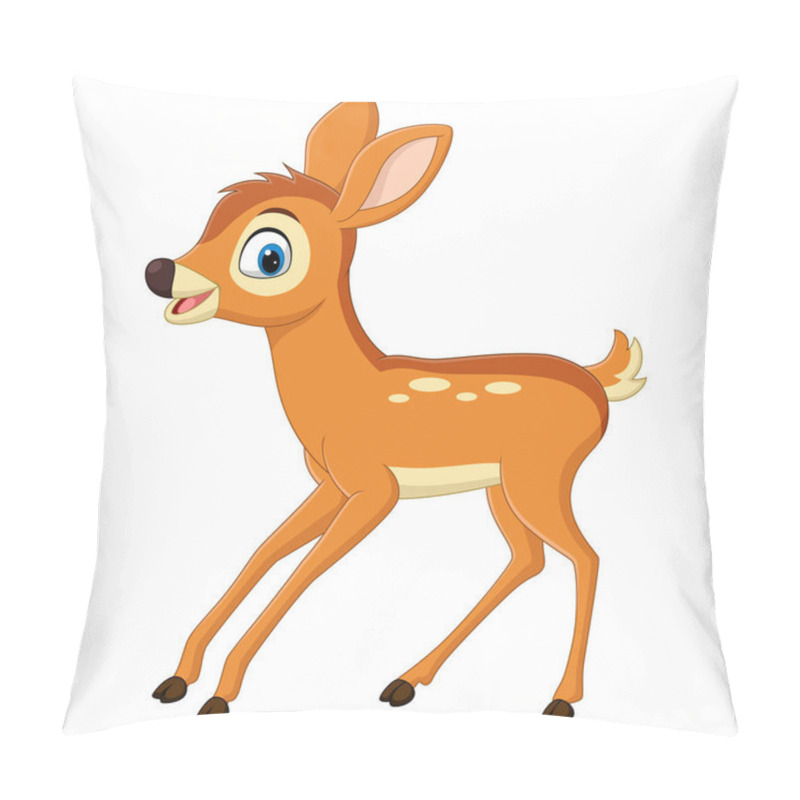 Personality  Vector Illustration Of  Cute Baby Deer Cartoon Isolated On White Background Pillow Covers