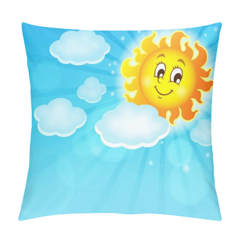 Personality  Image With Happy Sun Theme 6 Pillow Covers