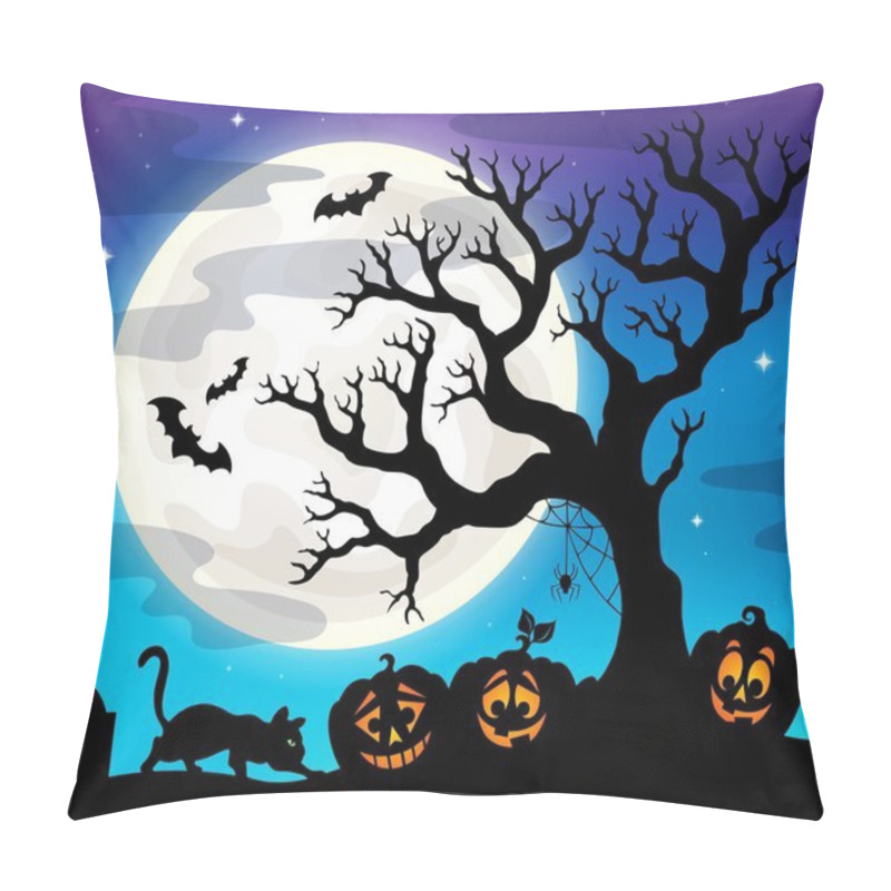 Personality  Halloween Tree Silhouette Theme 4 Pillow Covers