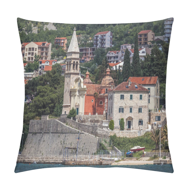 Personality  Dobrota, Montenegro - May 26, 2017: Church Of St Matthew In Dobrota Town Near Kotor City Pillow Covers