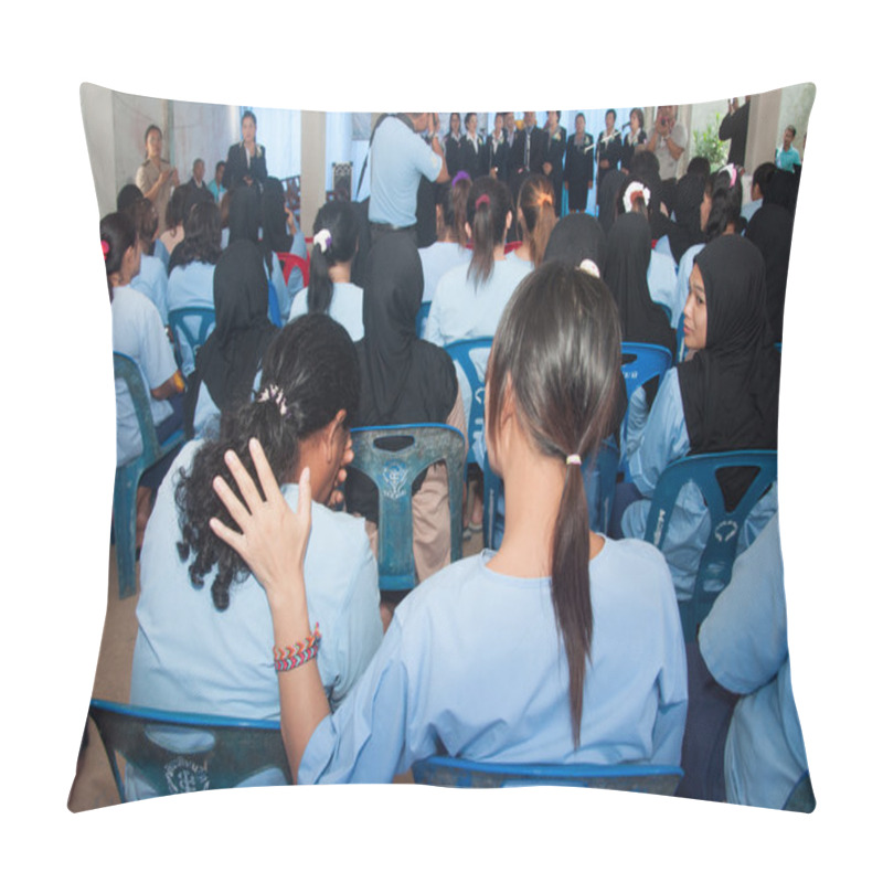 Personality  YALA, THAILAND - AUGUST 10: Unidentified Female Prisoner Crys Wh Pillow Covers