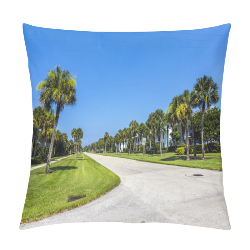 Personality  Streets With Palms In The Living Area Of Naples Pillow Covers