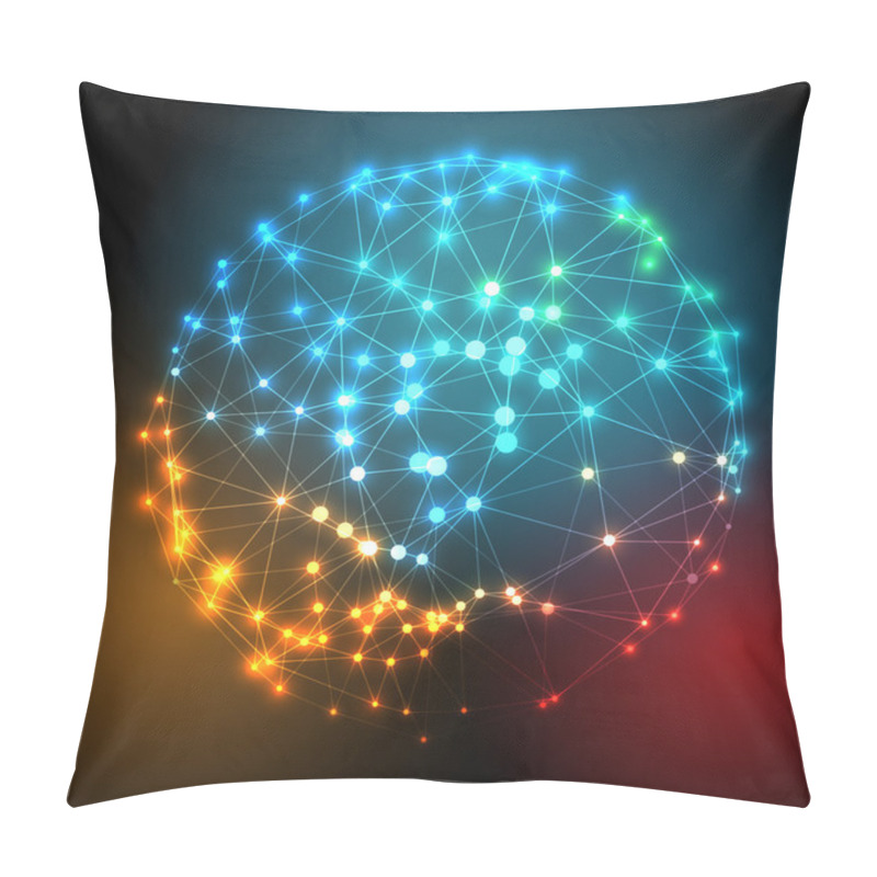 Personality  Abstract Globe With Low Poly Connected Dot And Lines Pillow Covers