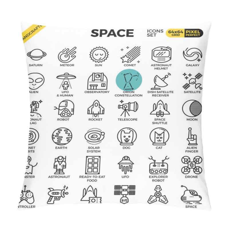 Personality  Space And Galaxy Icons Pillow Covers