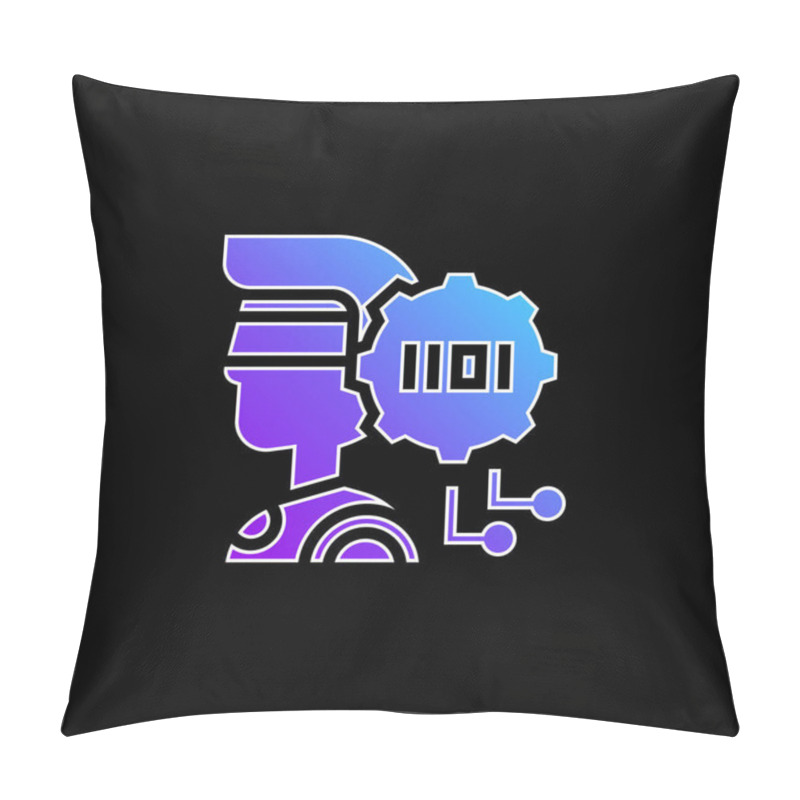 Personality  Binary Code Blue Gradient Vector Icon Pillow Covers