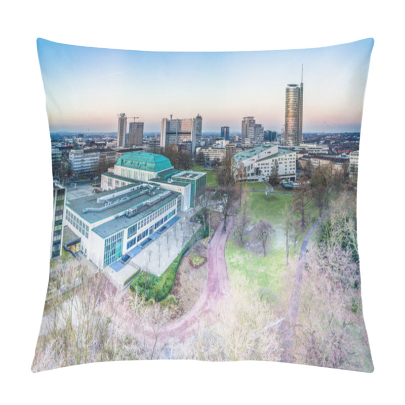 Personality  The City Skyline Of Essen During Sunset Pillow Covers