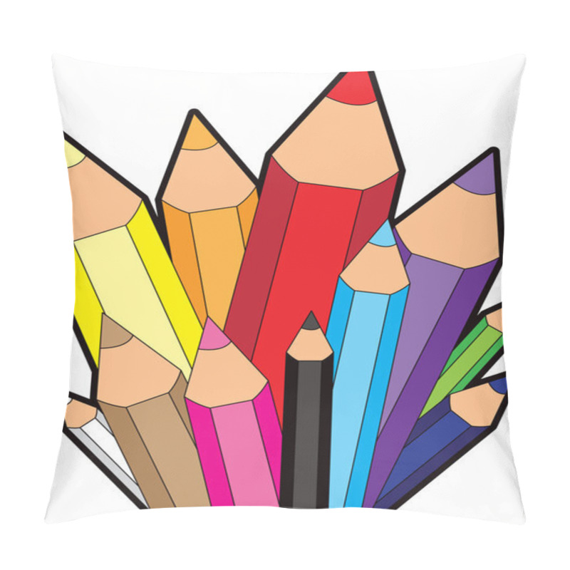 Personality  Rainbow Pencil City Icon Pillow Covers