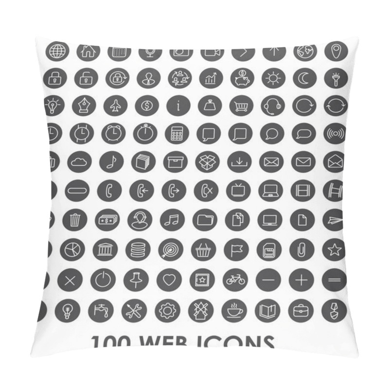 Personality  Set Icons For Business, Communication, Web Pillow Covers