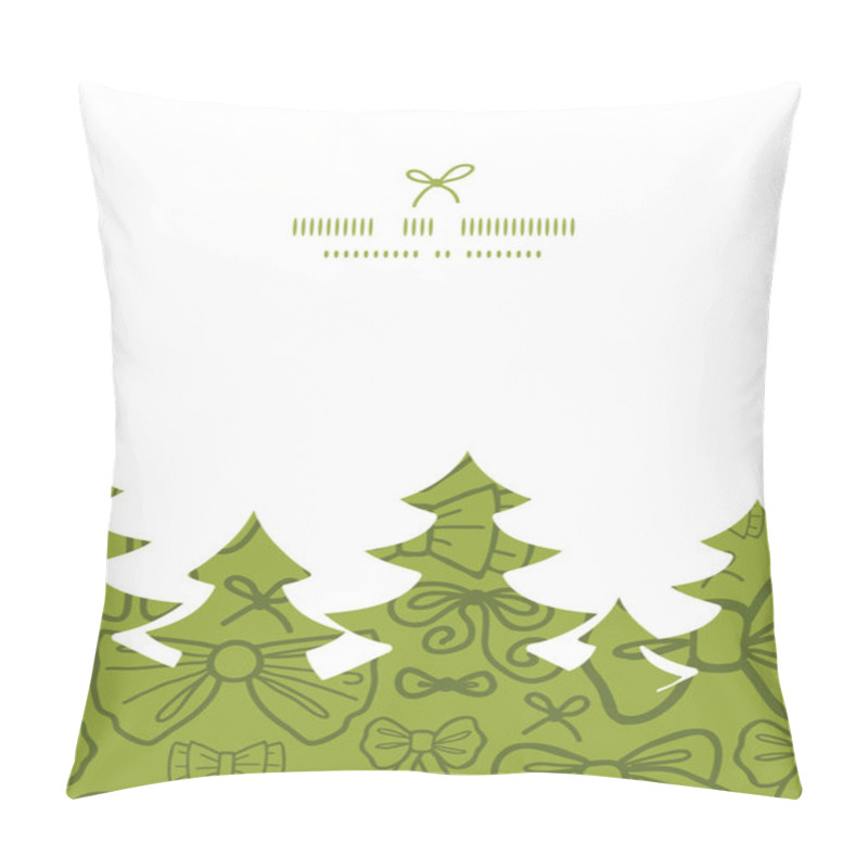 Personality  Vector Green Bows Christmas Tree Silhouette Pattern Frame Card Template Pillow Covers