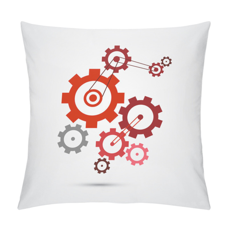 Personality  Abstract Vector Cogs, Gears Isolated On Grey Background Pillow Covers