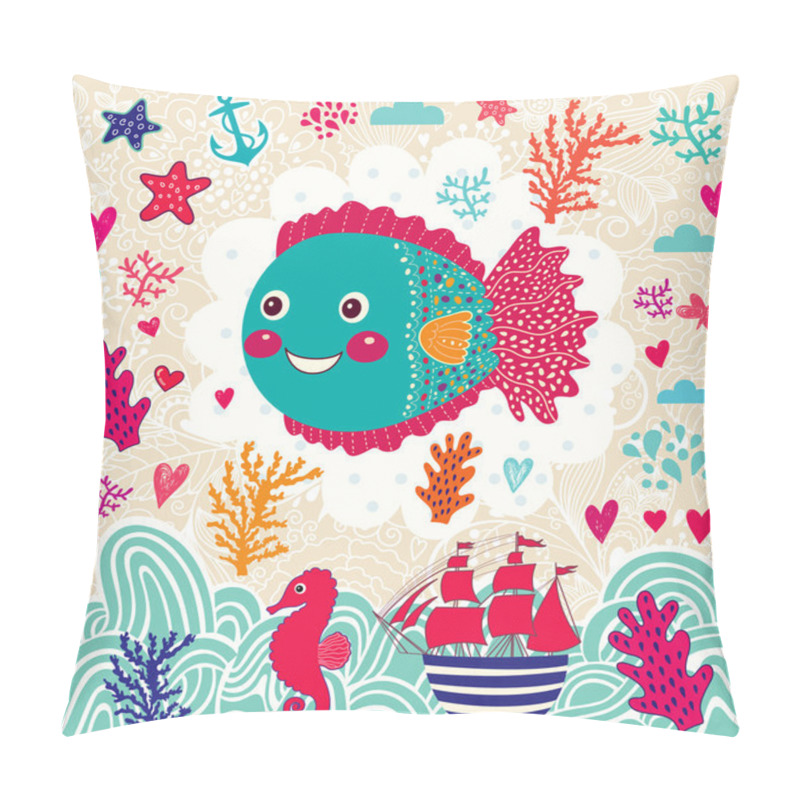 Personality  Cartoon Funny Fish Pillow Covers