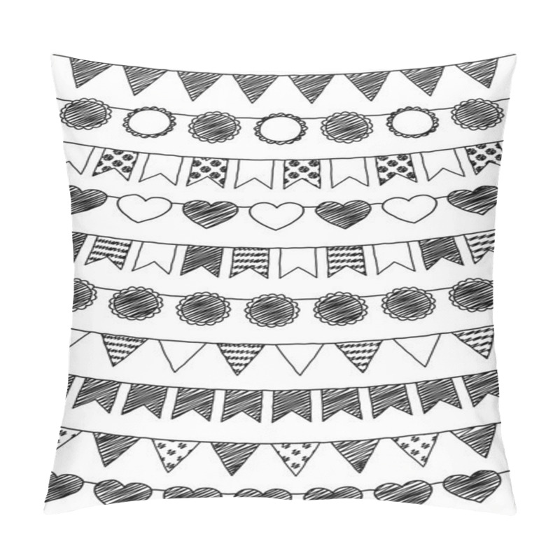 Personality  Vector Set Of Hand Drawn Doodle Bunting Pillow Covers