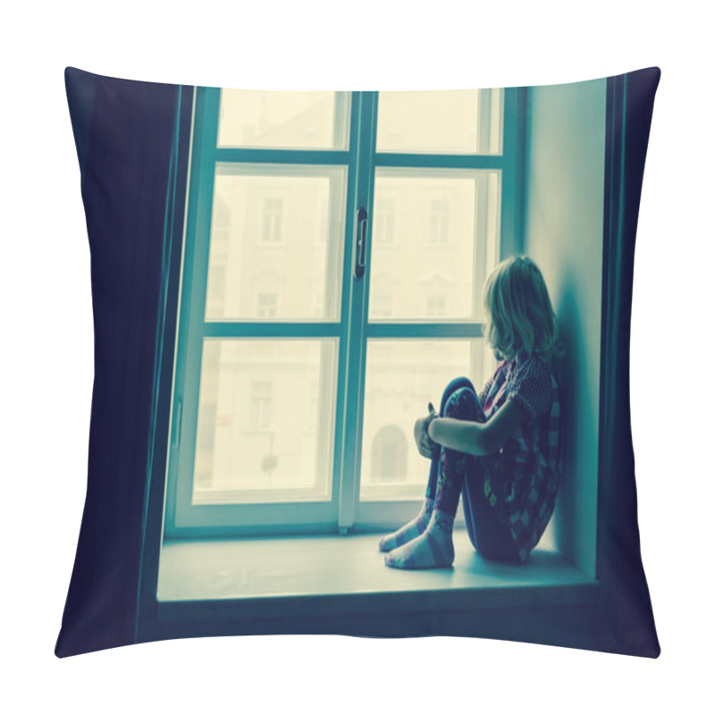 Personality  Girl Looking Through Window Pillow Covers