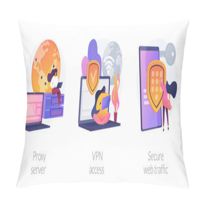 Personality  Secure Internet Access Vector Concept Metaphors. Pillow Covers