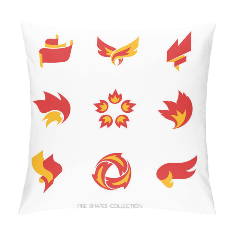 Personality  Fire Signs. Vector Icons Set. Pillow Covers