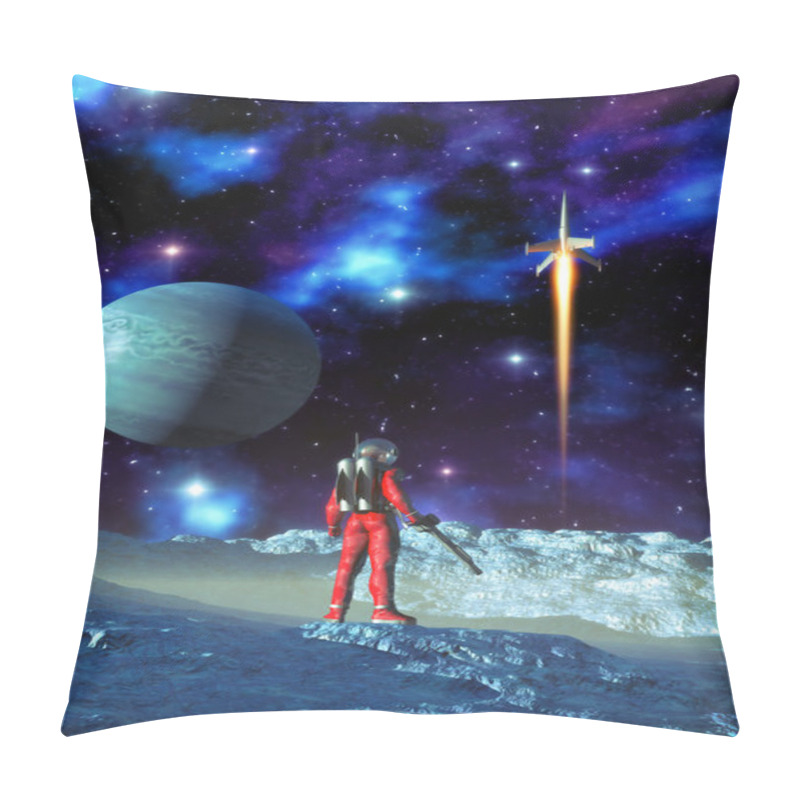 Personality  Astronaut And Alien Planet Pillow Covers