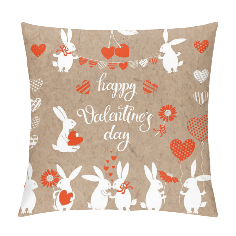 Personality  Greeting Card For Valentines Day Pillow Covers