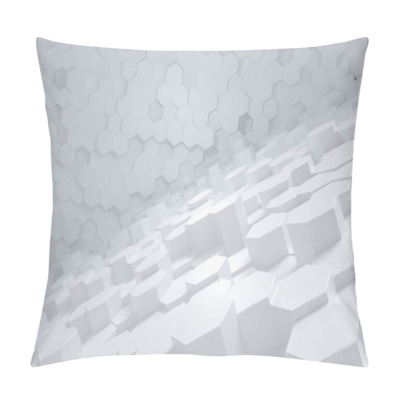 Personality  3d Rendering, White Triangle Cubes Pillow Covers