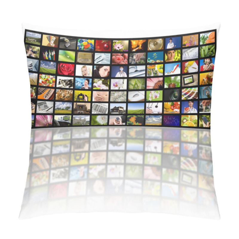 Personality  Television Production Concept. TV Movie Panels Pillow Covers