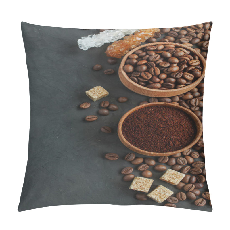 Personality  Coffee Beans And Ground Coffee And Sugar Pillow Covers