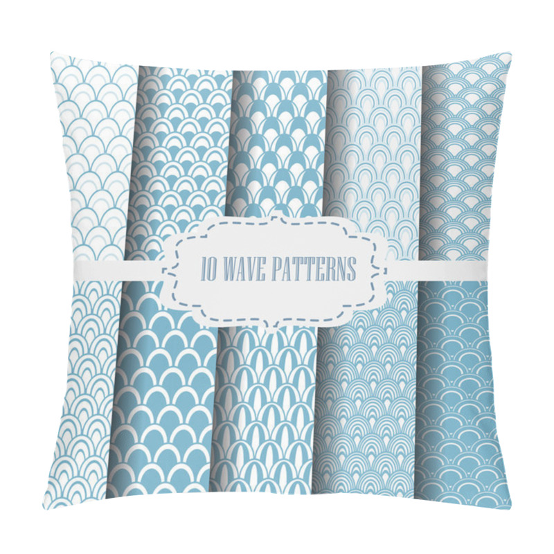 Personality  10 Wave Patterns Blue Pillow Covers