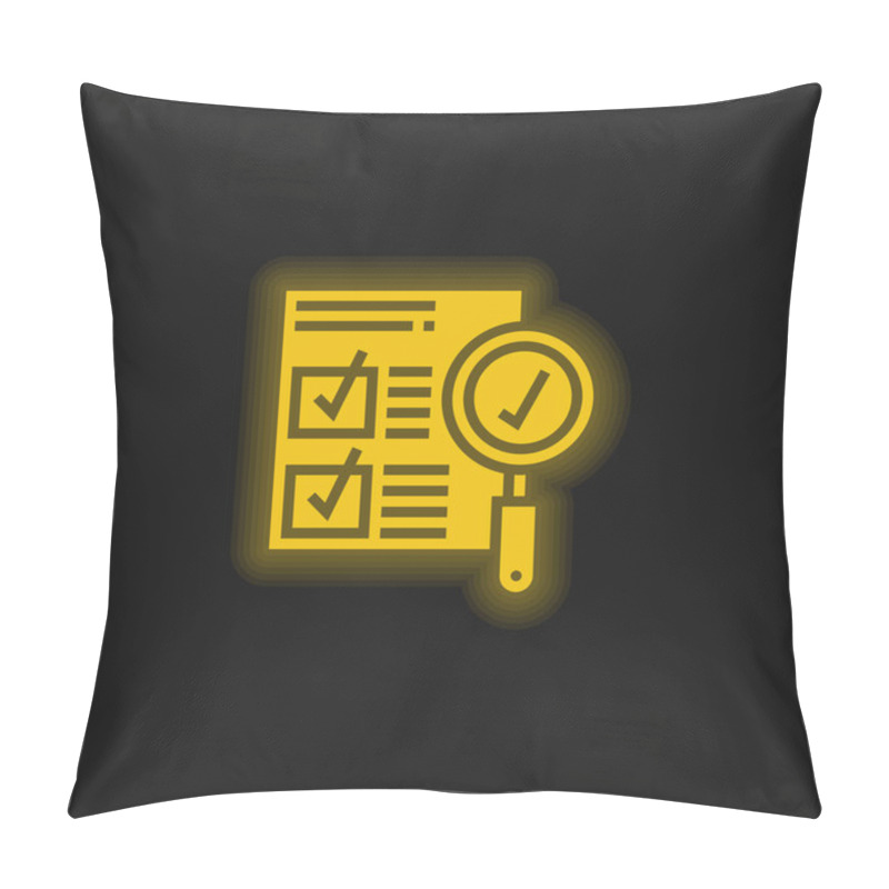 Personality  Approval Yellow Glowing Neon Icon Pillow Covers