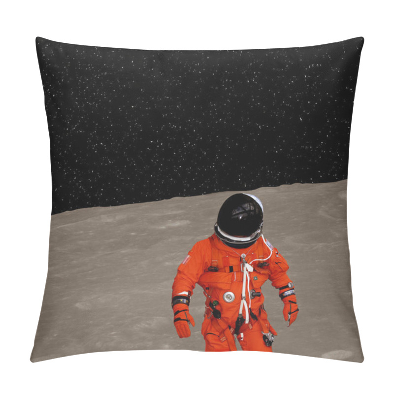 Personality  Astronaut Makes Steps On The Alien Planet Ground. The Elements O Pillow Covers