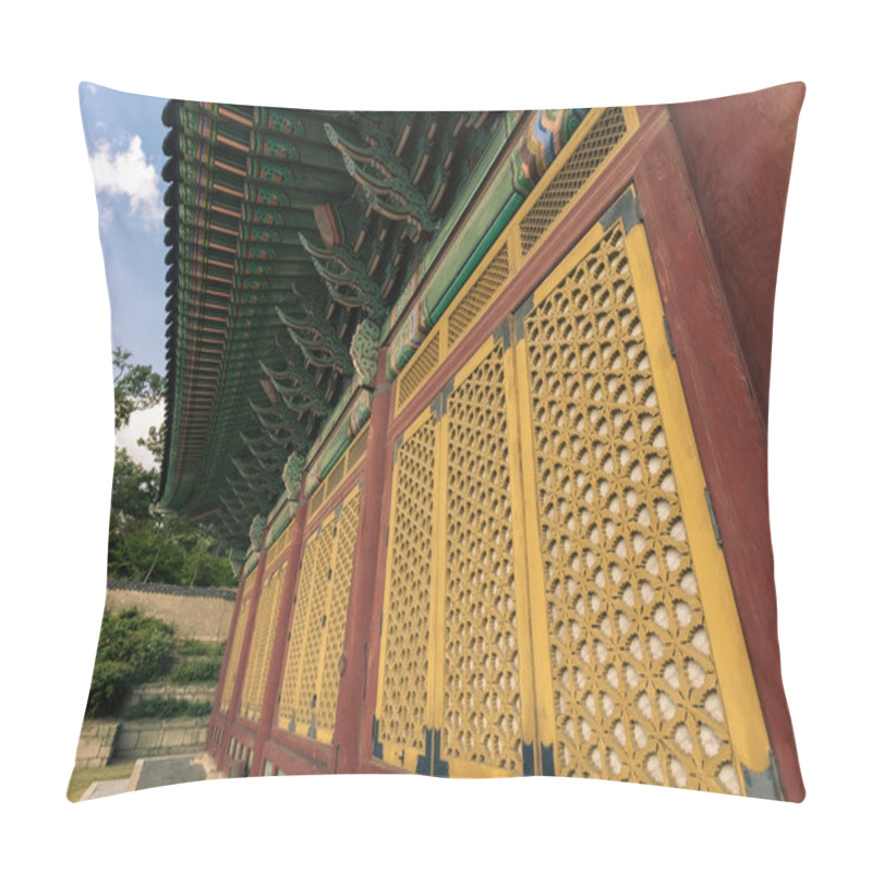 Personality  Exterior Details At Deoksugung Palace, Traditional Palace Architecture In Seoul, South Korea Pillow Covers