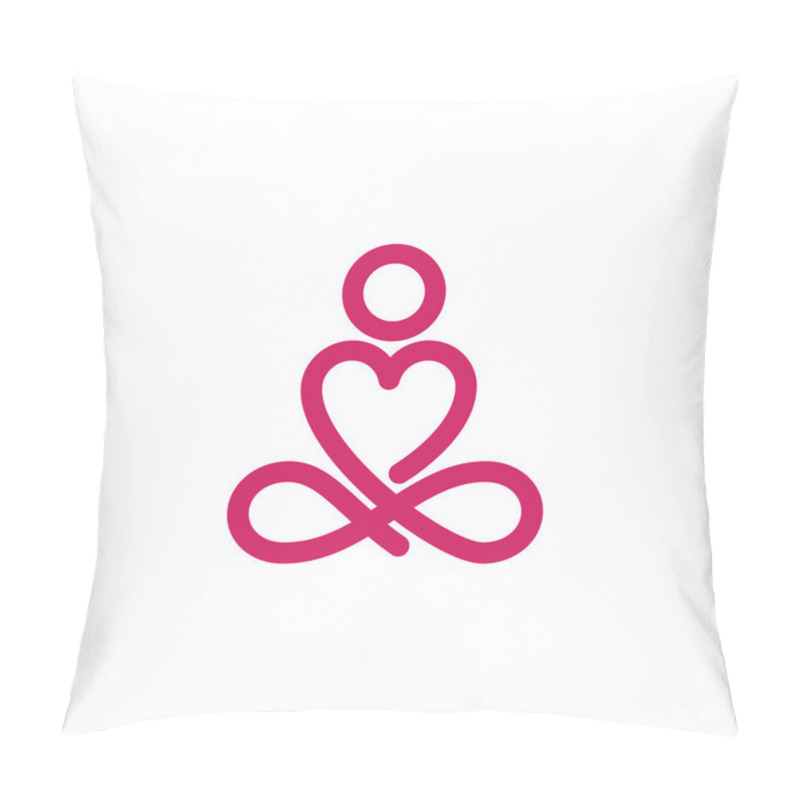 Personality  Yoga Lotus Pose, Yoga Love Stylized Vector Icon. Pillow Covers