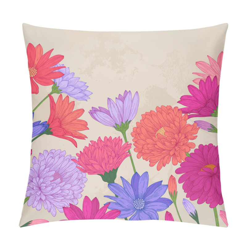 Personality  Flowers Asters And Daisies Pillow Covers