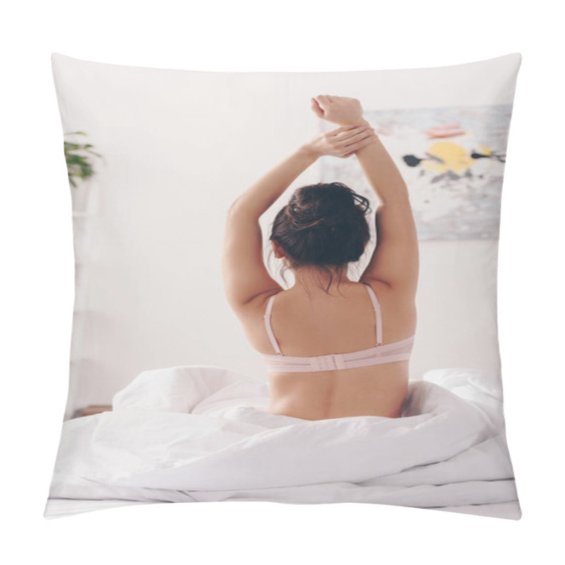 Personality  Woman Stretching In Bed Pillow Covers