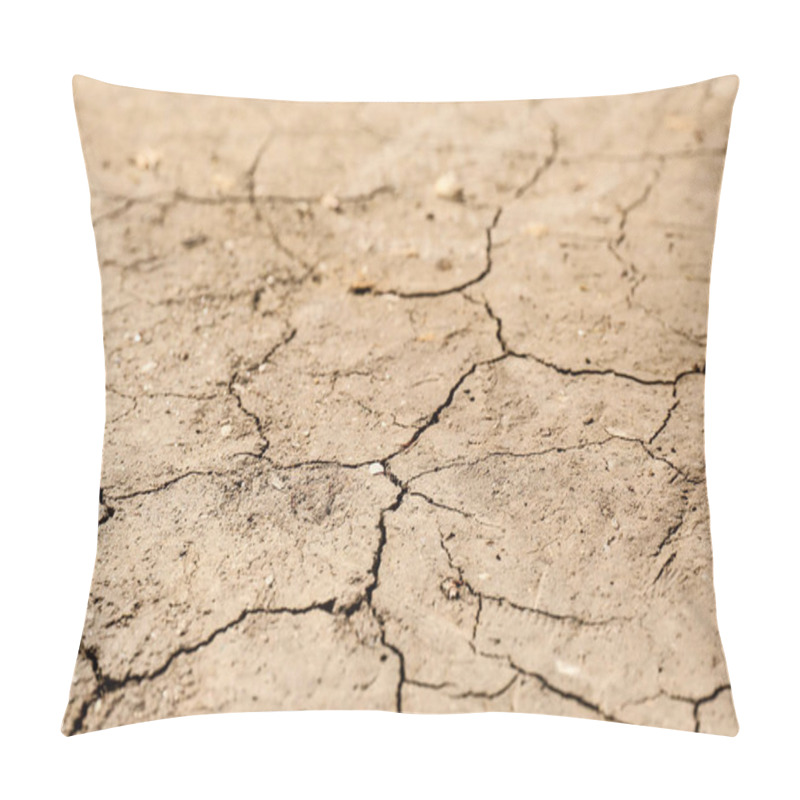 Personality  Cracked Ground Surface As Background, Closeup. Thirsty Soil Pillow Covers