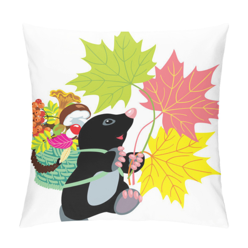 Personality  Mole Collecting Mushrooms Pillow Covers