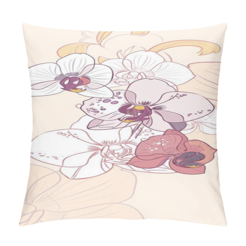 Personality  Background With Orchids Pillow Covers