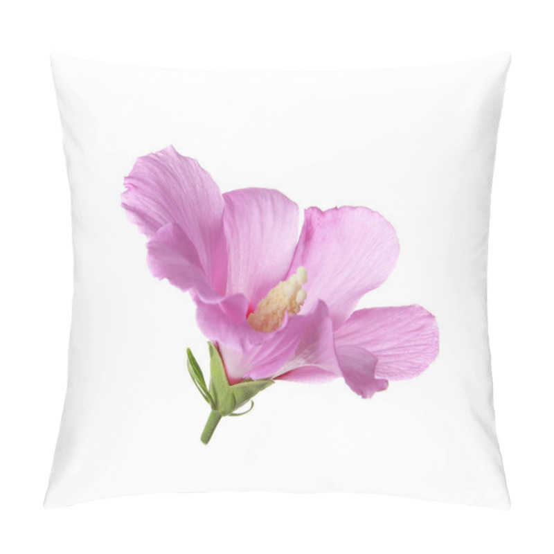 Personality  Beautiful Tropical Hibiscus Flower On White Background Pillow Covers