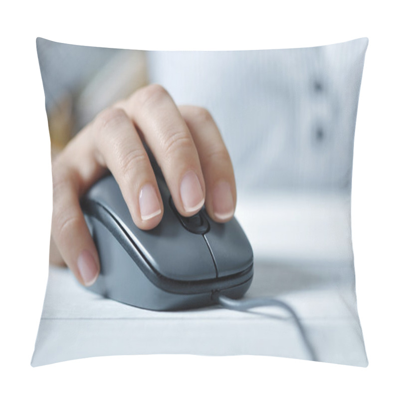 Personality  Female Hand With Computer Mouse Pillow Covers