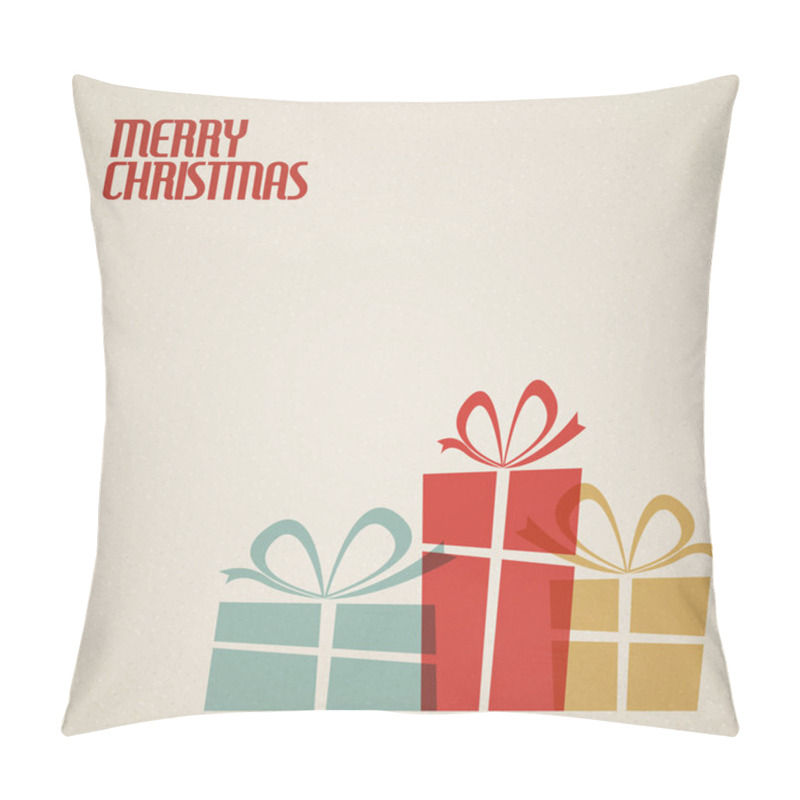 Personality  Retro Christmas Card With Christmas Presents Pillow Covers