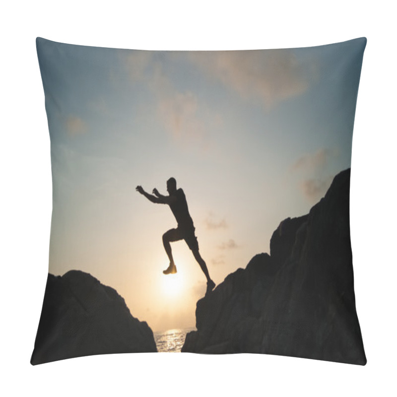 Personality  The Jumping Man On Rocks Pillow Covers