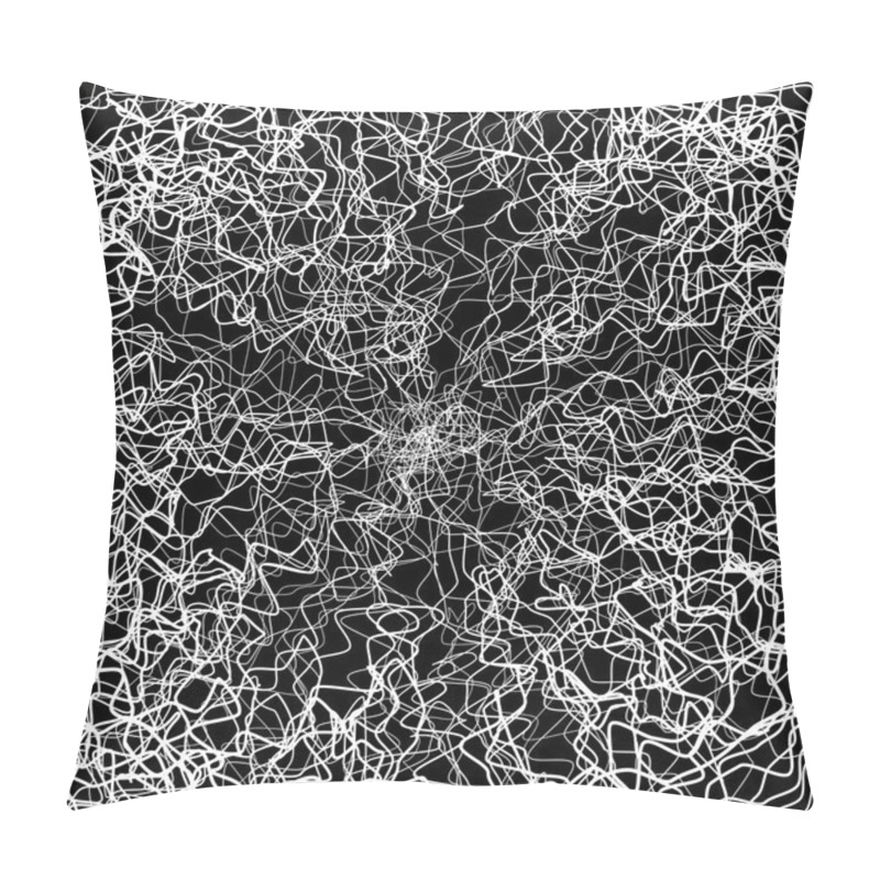 Personality  Black And White Random Lines Background. Pillow Covers