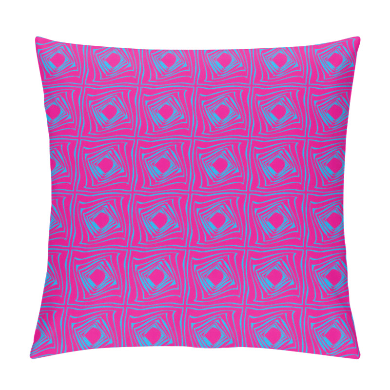 Personality  Cyan Shapes On Magenta Background Pillow Covers