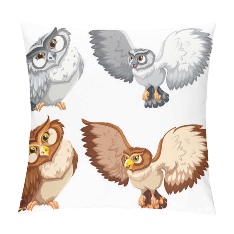 Personality  Four Owls Pillow Covers