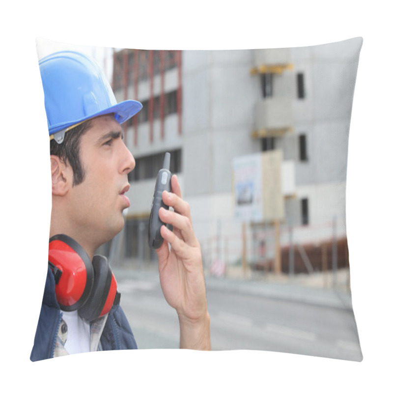 Personality  Man Speaking Into A Walkie-talkie Pillow Covers