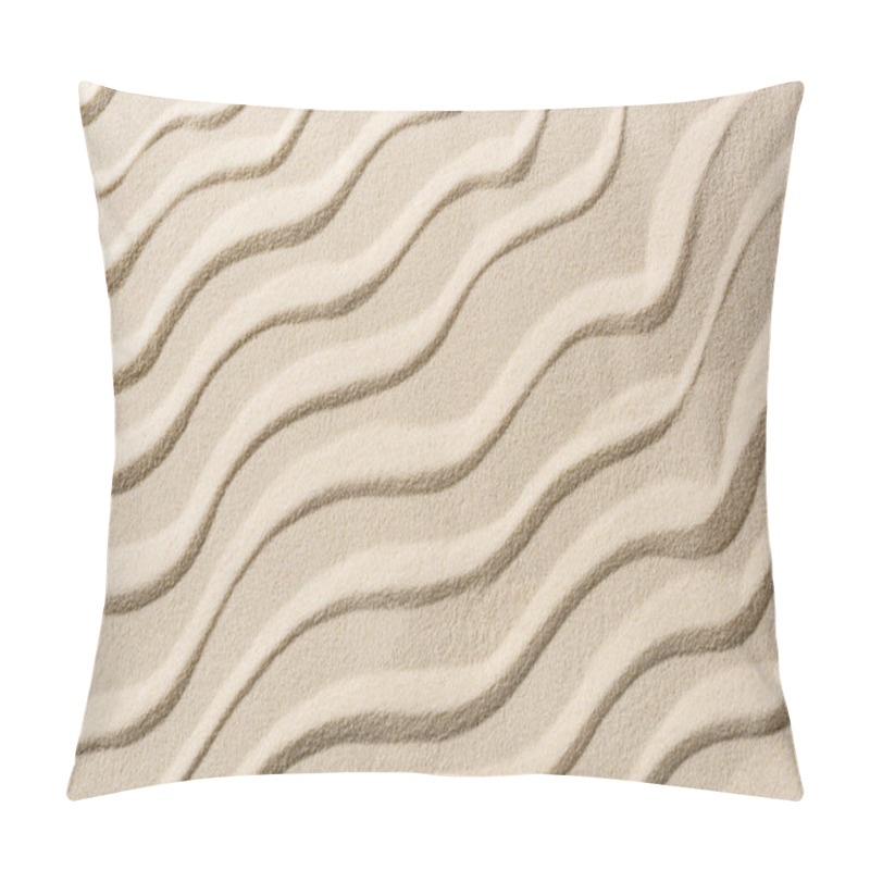 Personality  Top View Of Beige Sandy Backdrop With Smooth Waves Pillow Covers