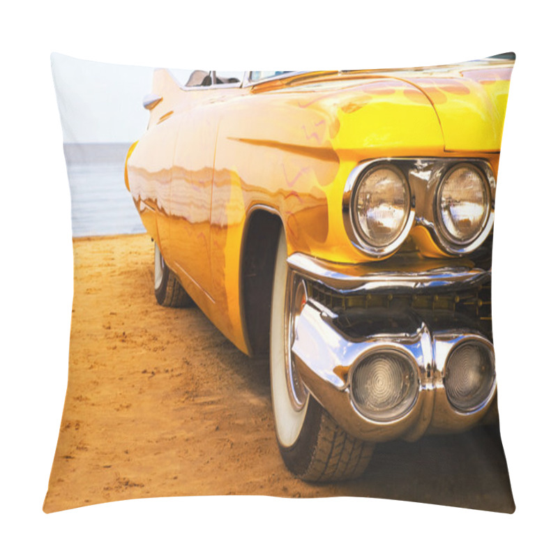 Personality  Classic Yellow Flame Painted Cadillac Pillow Covers