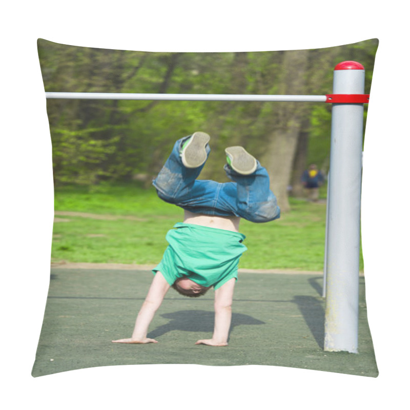 Personality  Little Boy Playing Sports Pillow Covers