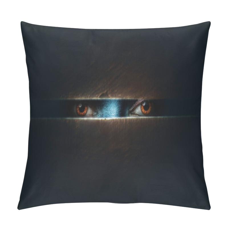 Personality  The Horror Movie Poster. Eyes  Looking From The Darkness Pillow Covers