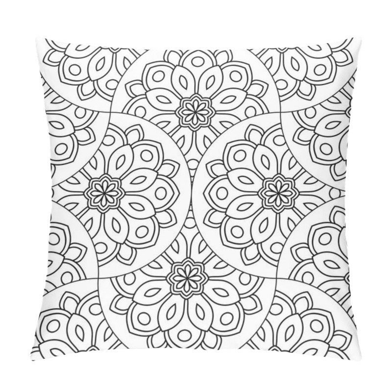 Personality  Abstract Mandala Fish Scale Seamless Pattern. Ornamental Tile, Mosaic Background. Floral Patchwork Infinity Card. Arabic, Indian, Ottoman Motifs. Vector Illustration.    Pillow Covers