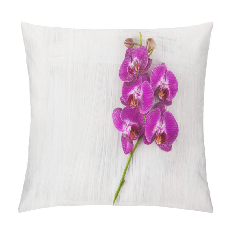 Personality  Violet Purple Orchid Flowers Decorated On Wood Can Be Used As Background With Free Space For Your Text Pillow Covers