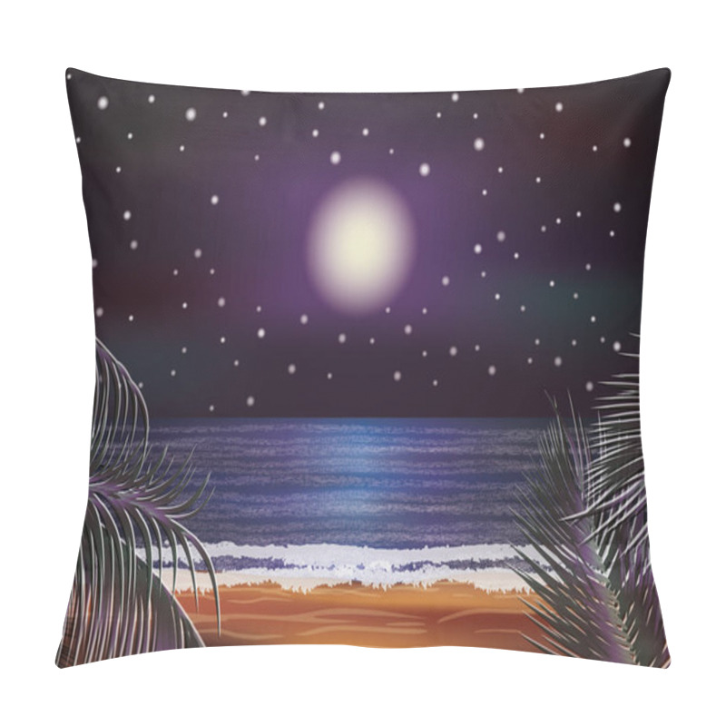 Personality  Night Sea Background, Vector Illustration Pillow Covers